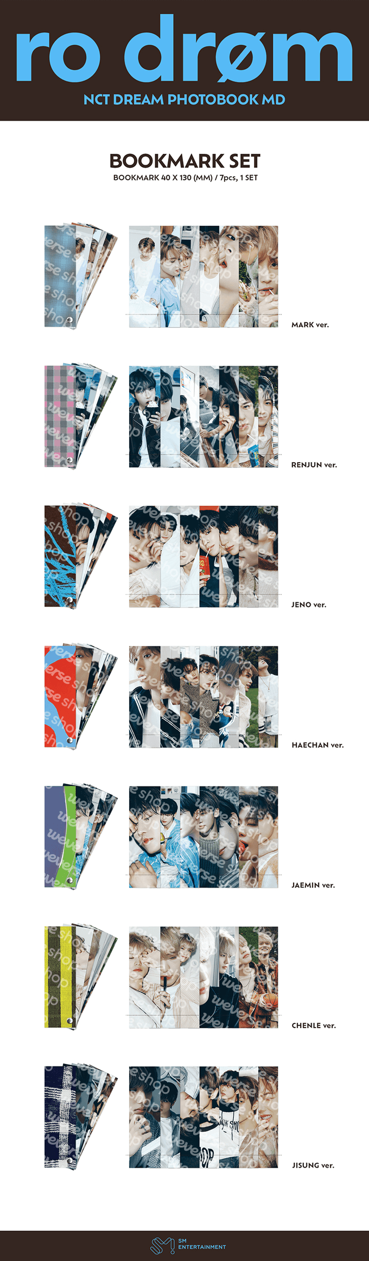 NCT DREAM - Ro drøm [Official Merchandise] (Bookmark Set)