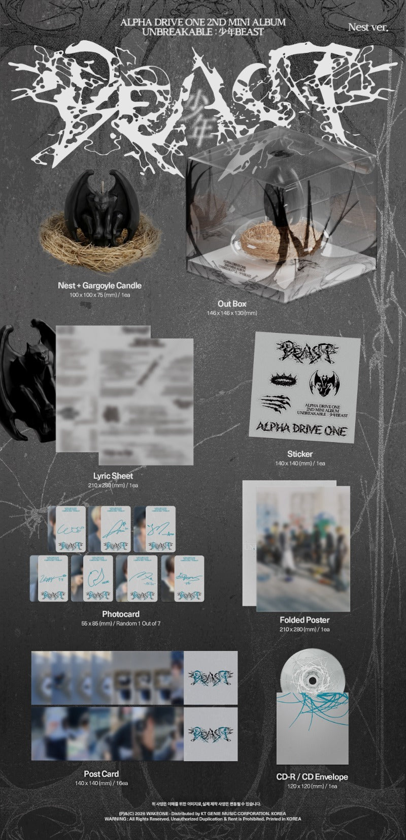 ALPHA DRIVE ONE - UNBREAKABLE : 少年 BEAST [2nd Mini Album] (Nest ver) (Limited Edition)