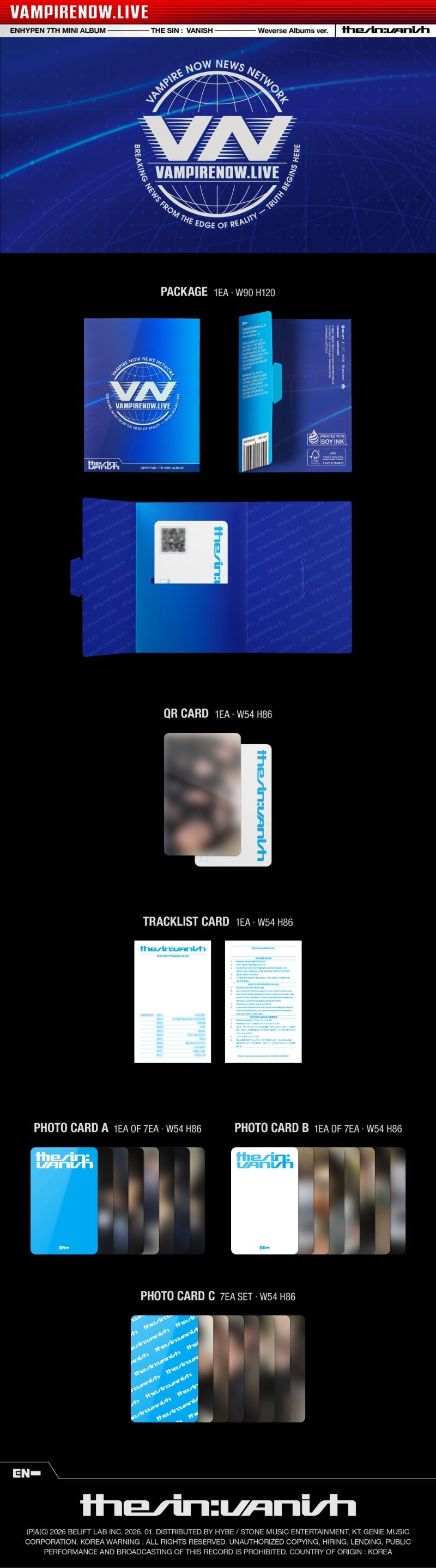 ENHYPEN - The Sin: Vanish (Weverse Albums ver)