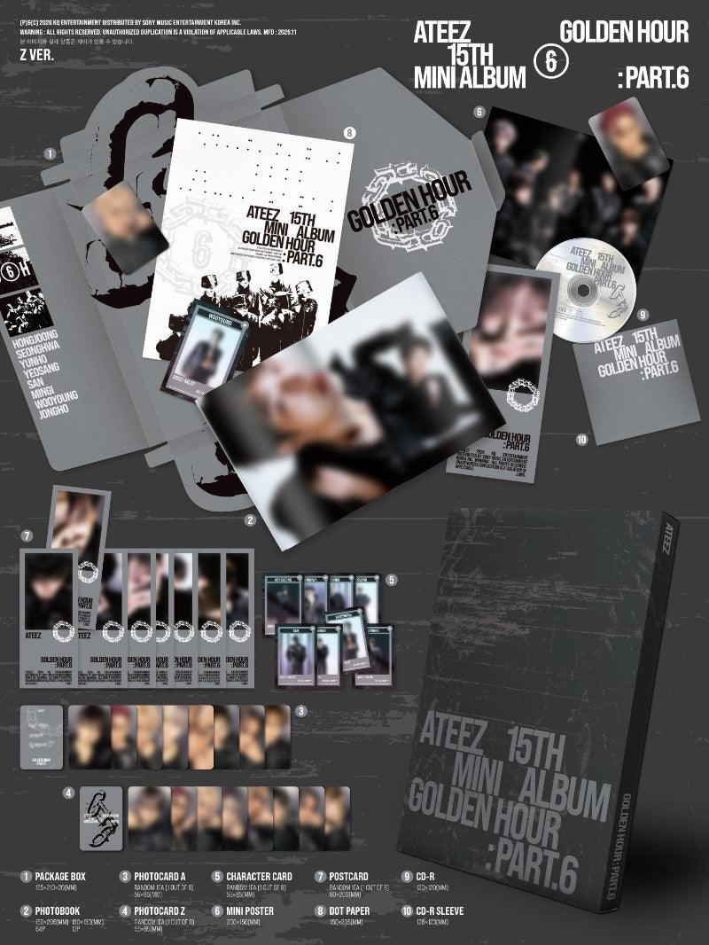 (Supplier/Applemusic/Toktoq) ATEEZ - Golden Hour Pt. 6 [15th Mini Album] (Photobook ver)