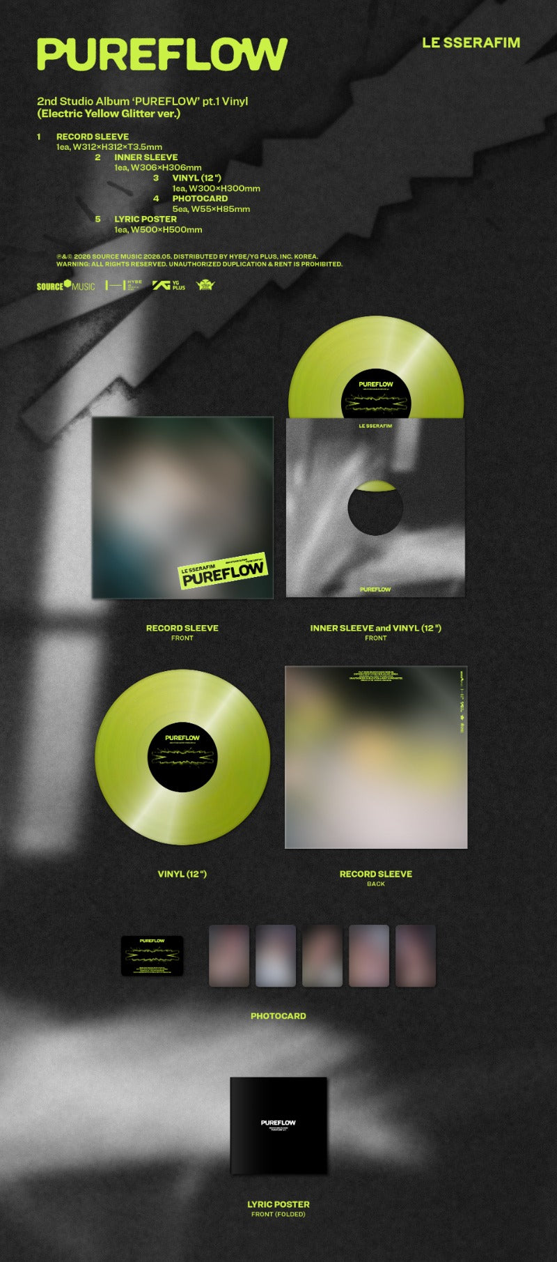 LE SSERAFIM - PUREFLOW Pt. 1 [2nd Studio Album] (LP Vinyl ver)