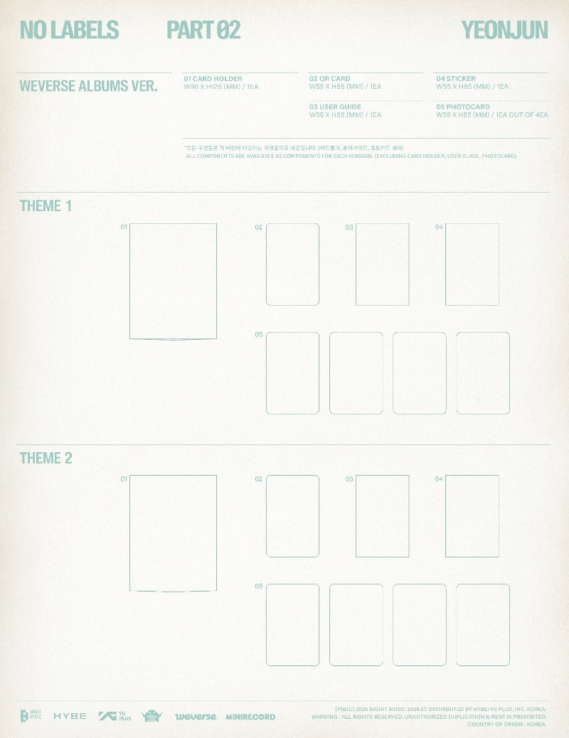 (Supplier/Weverse POB) YEONJUN - No Labels: Pt. 02 [2nd Mini Album] (Weverse Albums ver)