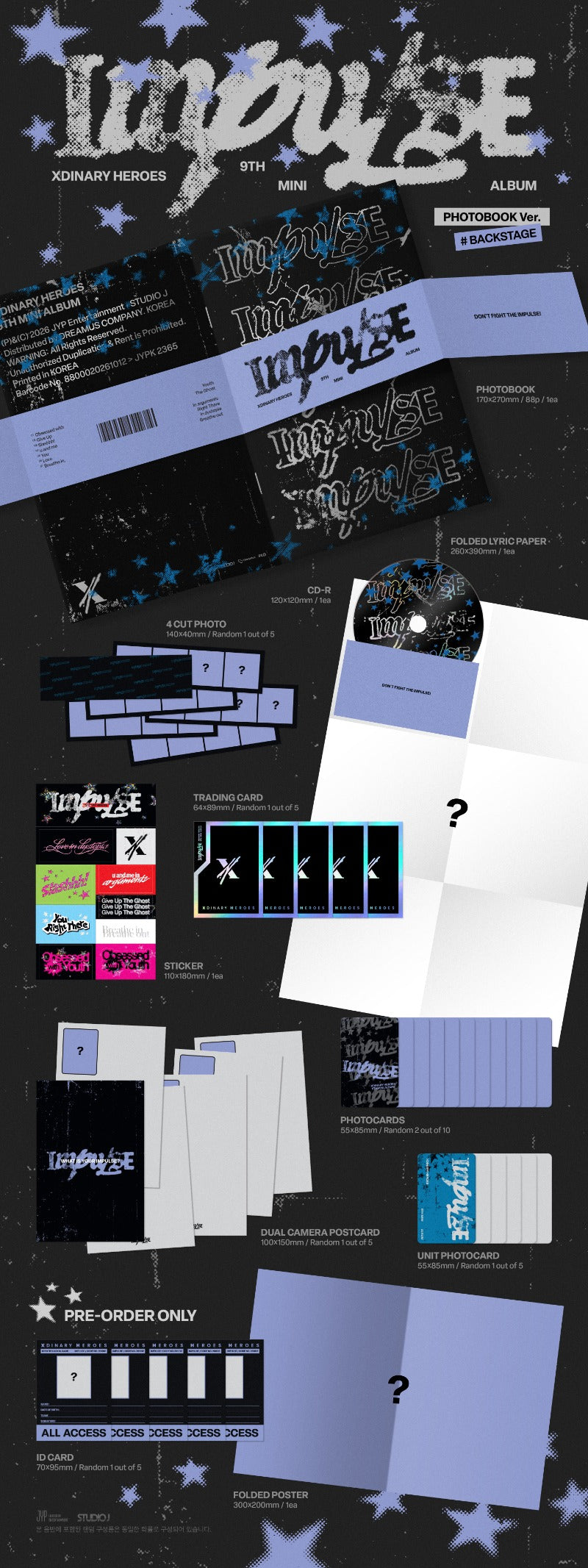 (Supplier/Applemusic ver) Xdinary Heroes - Impulse [9th Mini Album] (Photobook ver)