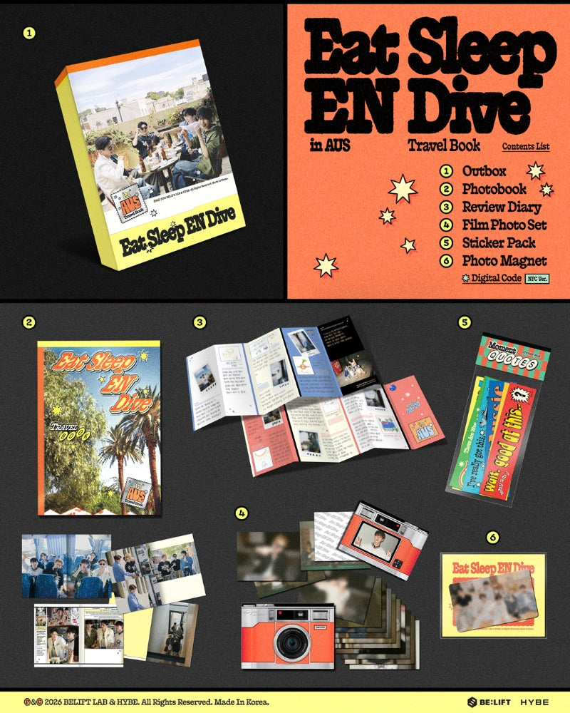(Supplier/Applemusic/Weverse POB) ENHYPEN - [Eat Sleep EN Dive in AUS] Travel Book