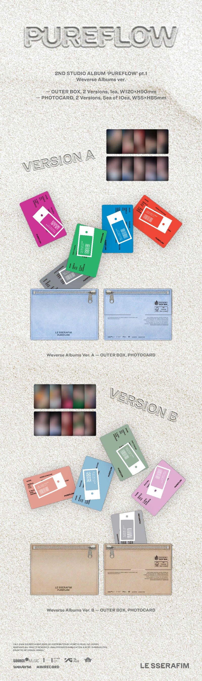 LE SSERAFIM - PUREFLOW Pt. 1 [2nd Studio Album] (Weverse Albums ver)