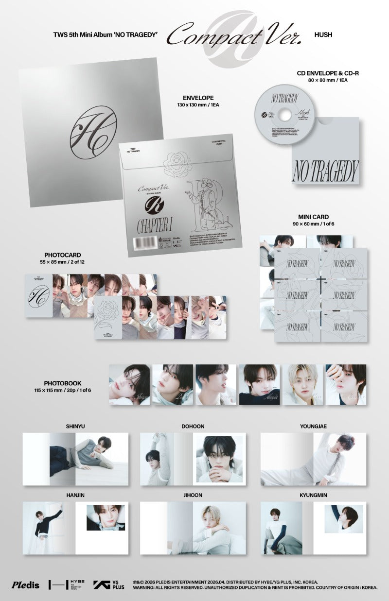 (Supplier/Applemusic/Weverse) TWS - No Tragedy [5th Mini Album] (Compact ver) (Hush ver)