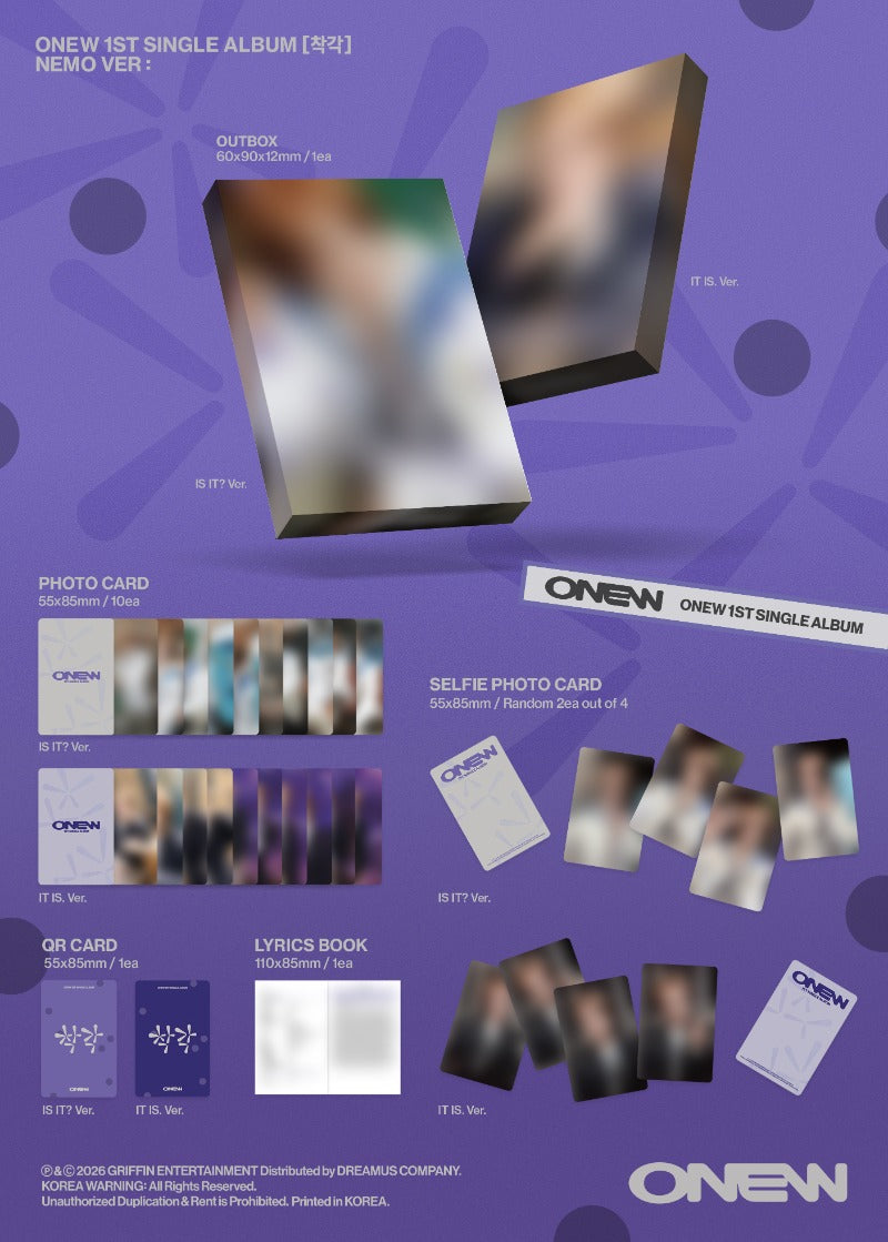 ONEW - Delusion [1st Single Album] (NEMO ver)