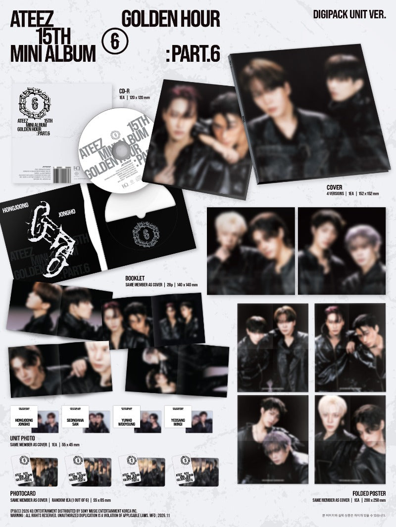 (Supplier/Applemusic/Toktoq) ATEEZ - Golden Hour Pt. 6 [15th Mini Album] (Unit Digipack ver)