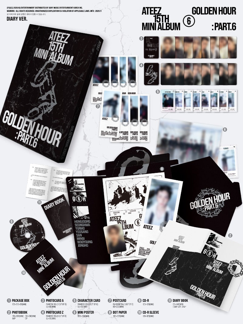 (Supplier/Applemusic/Toktoq) ATEEZ - Golden Hour Pt. 6 [15th Mini Album] (Photobook ver)