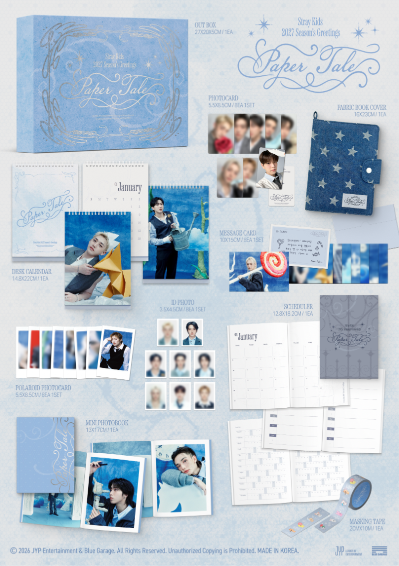 (Supplier/Applemusic/Fansshop/Aladin POB) Stray Kids - 2027 Season's Greetings 'Paper Tale'