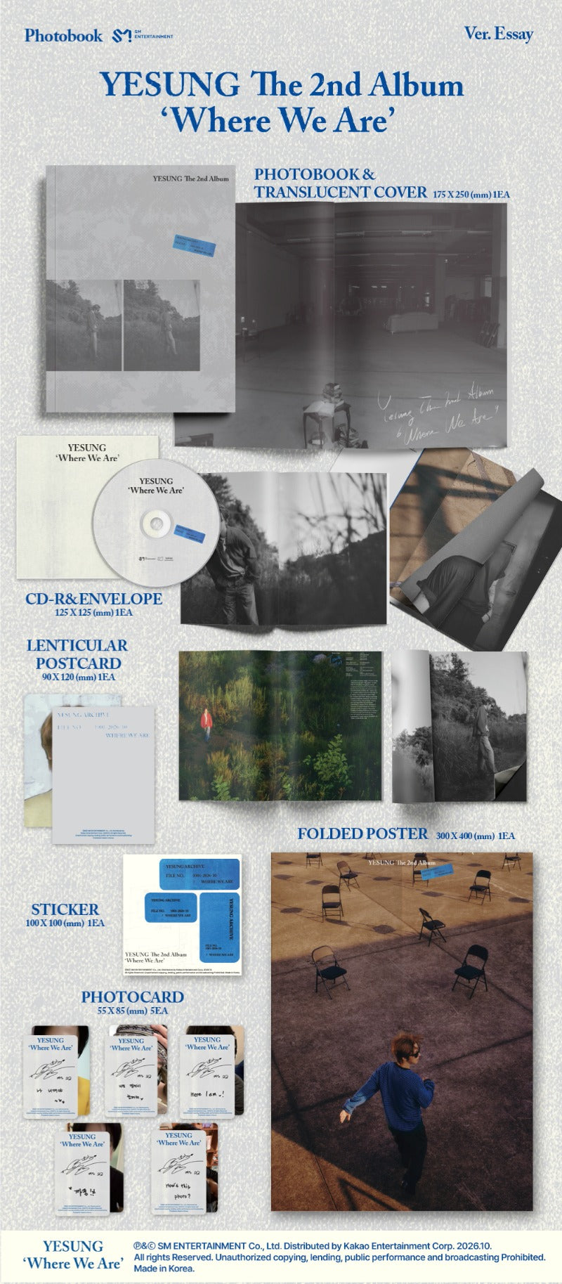 (Supplier/Applemusic POB) YESUNG - Where We Are [2nd Album] (Photobook ver)