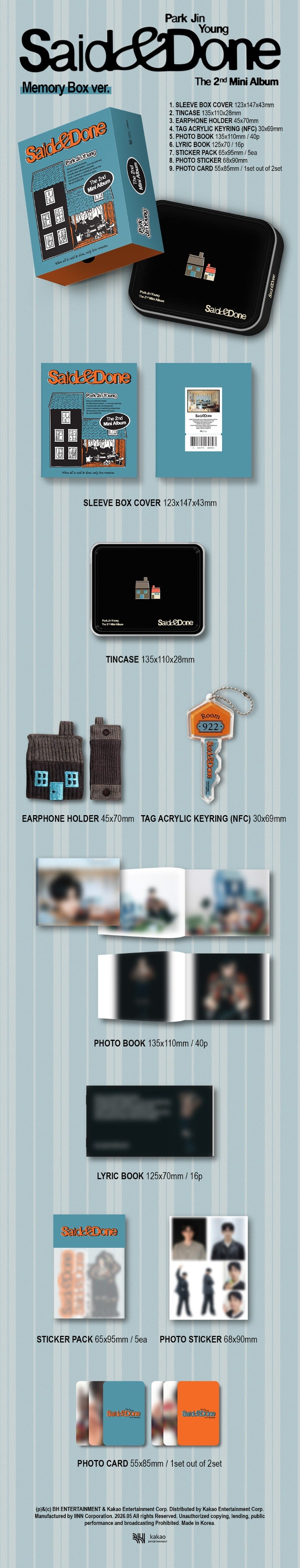 (Supplier/Applemusic) GOT7 PARK JINYOUNG - Said & Done [2nd Mini Album] (Memory Box ver)