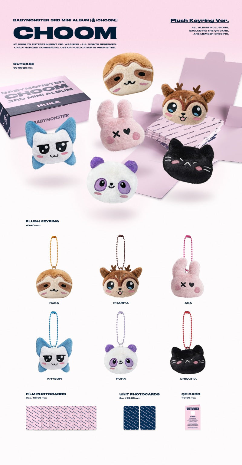 BABYMONSTER - CHOOM [3rd Mini Album] (Plush Keyring ver)