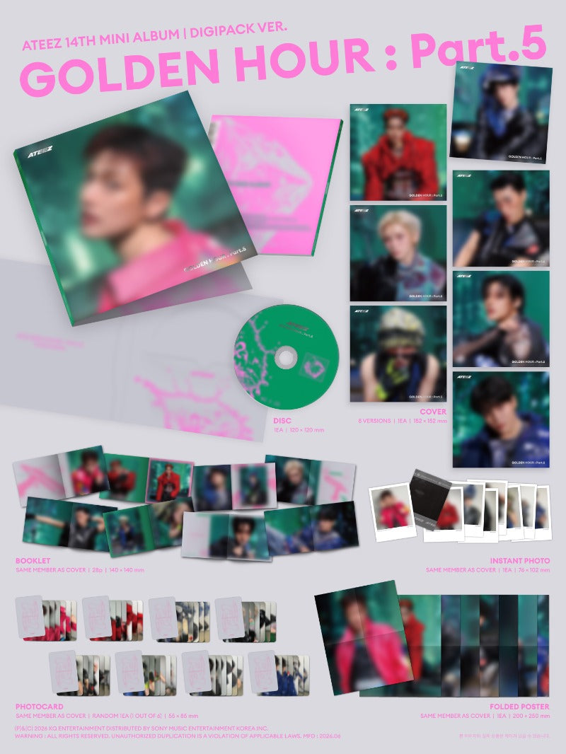 (Supplier/Applemusic POB) ATEEZ - Golden Hour Pt. 5 [14th Mini Album] (Digipack ver)