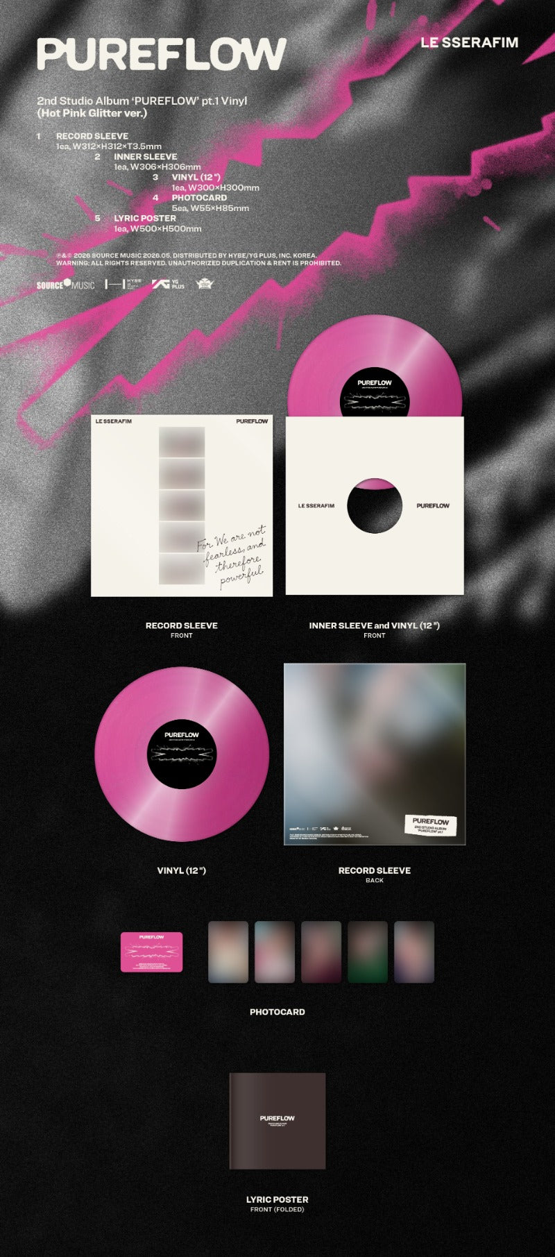 LE SSERAFIM - PUREFLOW Pt. 1 [2nd Studio Album] (LP Vinyl ver)