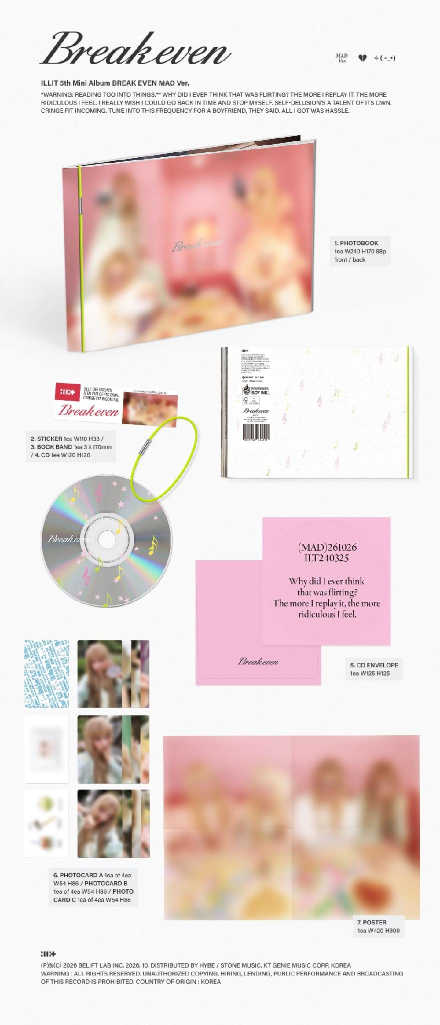 (Supplier/Applemusic/Weverse POB) ILLIT - Break Even [5th Mini Album] (Photobook ver)