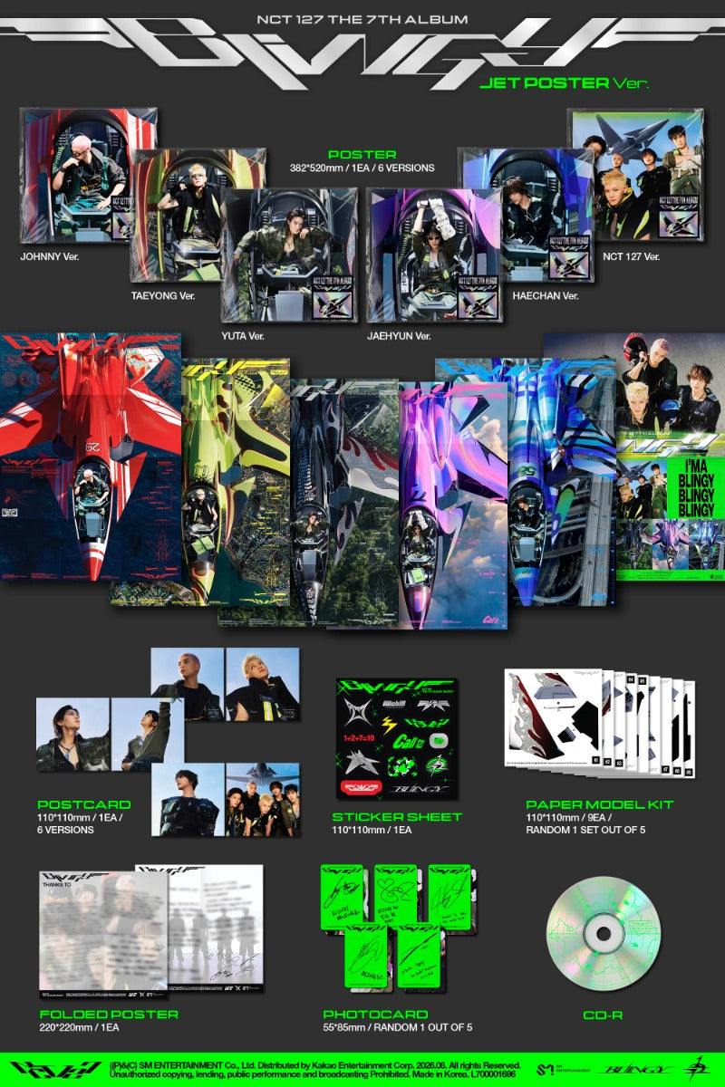 NCT 127 - BLINGY [7th Full Album] (Jet Poster ver)