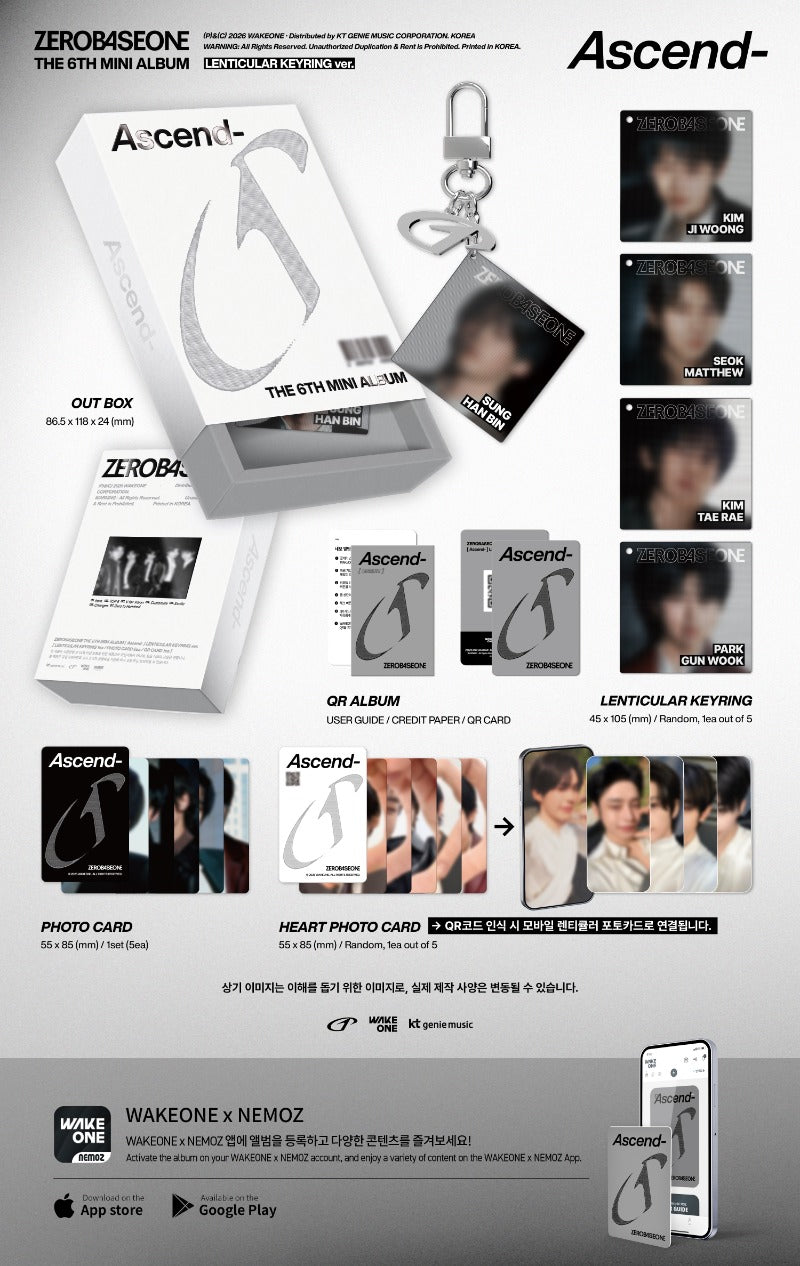 ZEROBASEONE - Ascend- [6th Mini Album] (Lenticular Keyring ver)