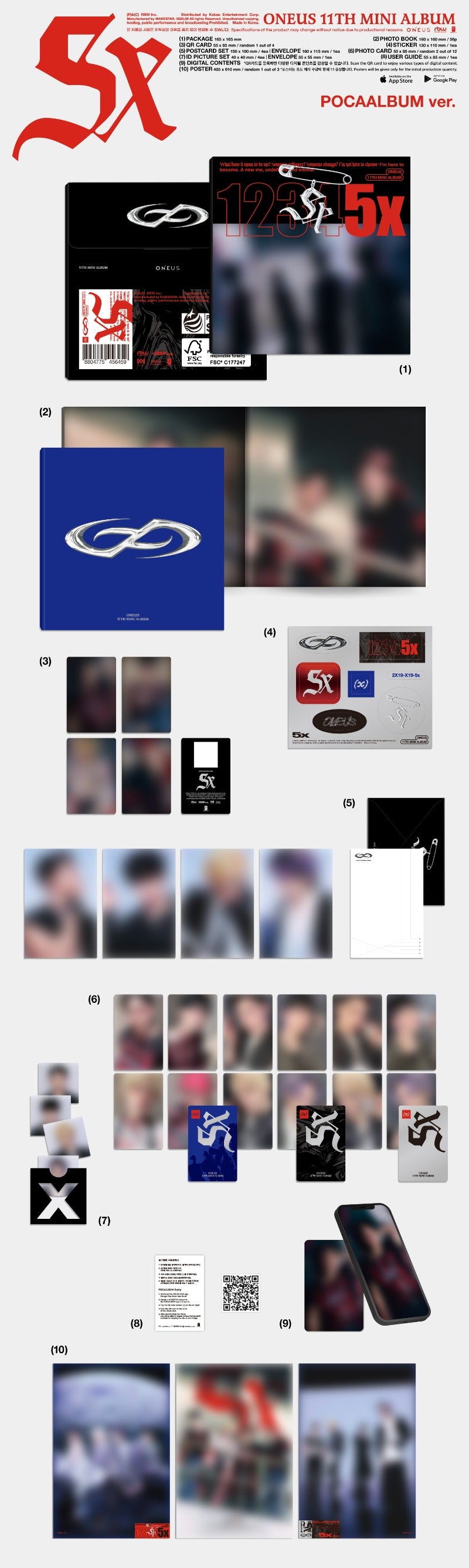 ONEUS - 5x [11th Mini Album] (Poca Album ver)