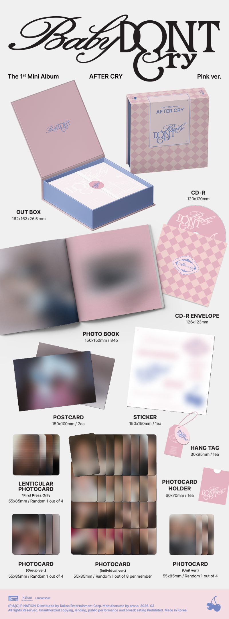 (Supplier/Weverse) Baby DONT Cry - After Cry [1st Mini Album]
