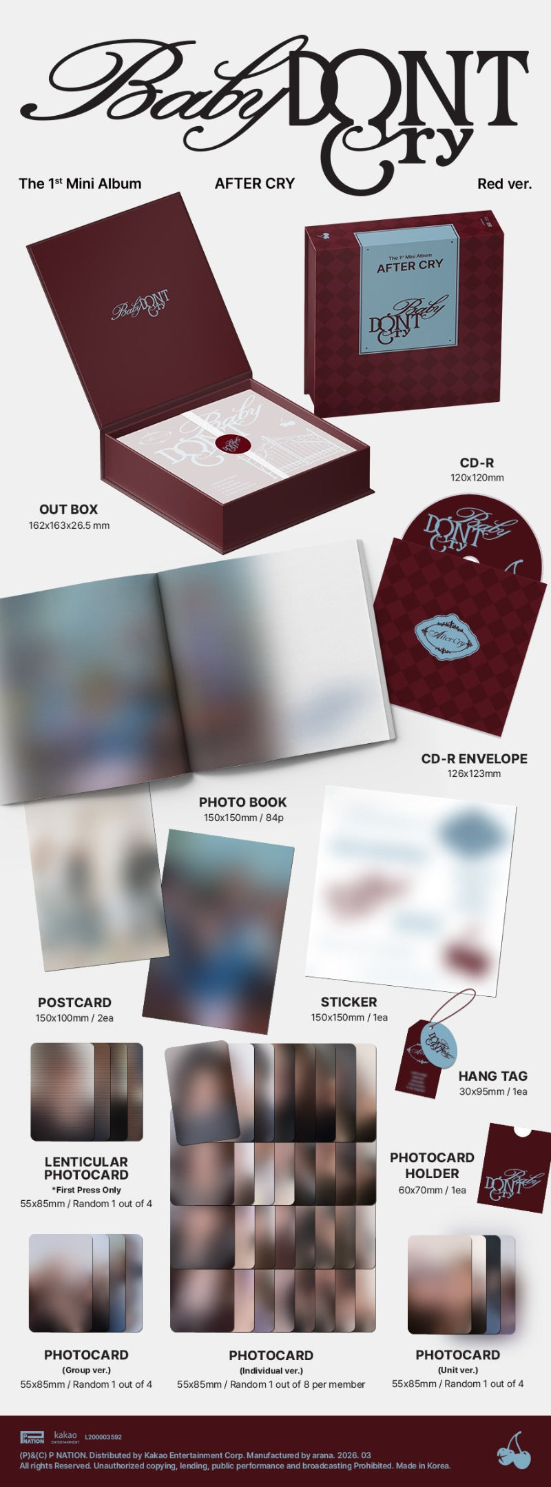 (Supplier/Weverse) Baby DONT Cry - After Cry [1st Mini Album]