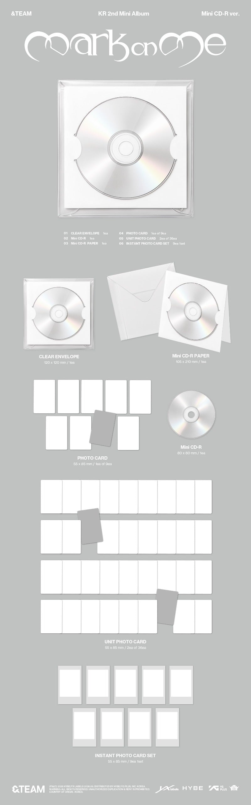 (Supplier/Weverse POB) &TEAM - Mark on Me [2nd Mini Album] (Mini CD-R ver)