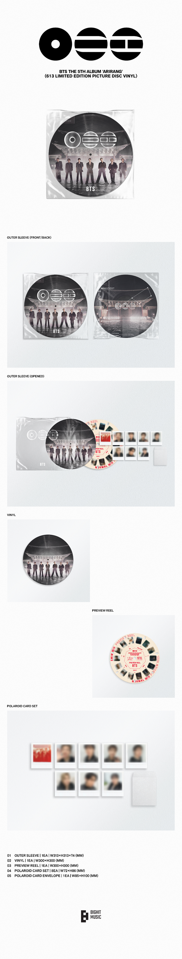 BTS - ARIRANG (613 Limited Edition Picture Disc LP Vinyl)