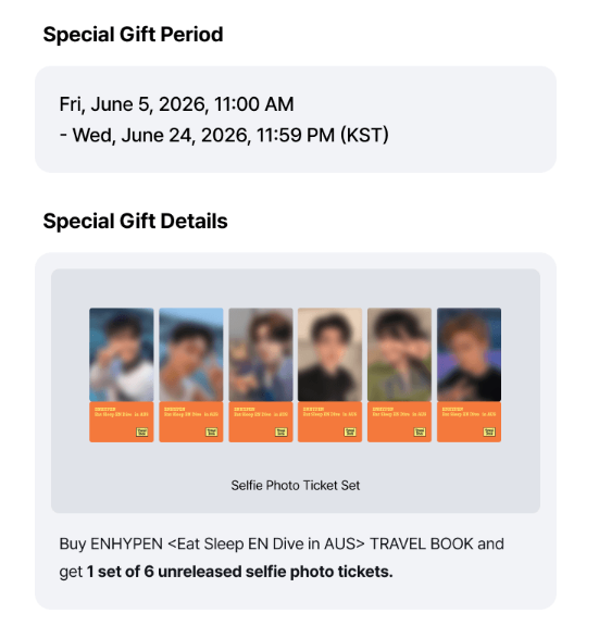 (Supplier/Applemusic/Weverse POB) ENHYPEN - [Eat Sleep EN Dive in AUS] Travel Book