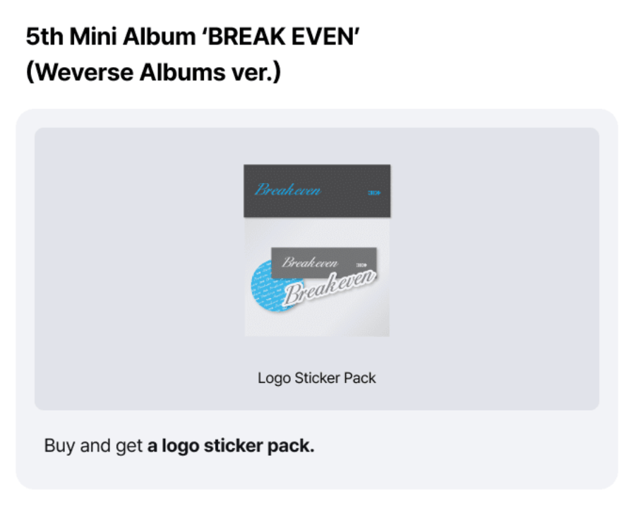 (Supplier/Weverse POB) ILLIT - Break Even [5th Mini Album] (Weverse Albums ver)