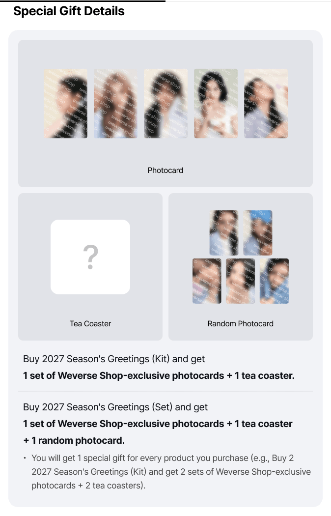 (Supplier/Weverse POB) Red Velvet - 2027 Season's Greetings (Kit/Wall Calendar)