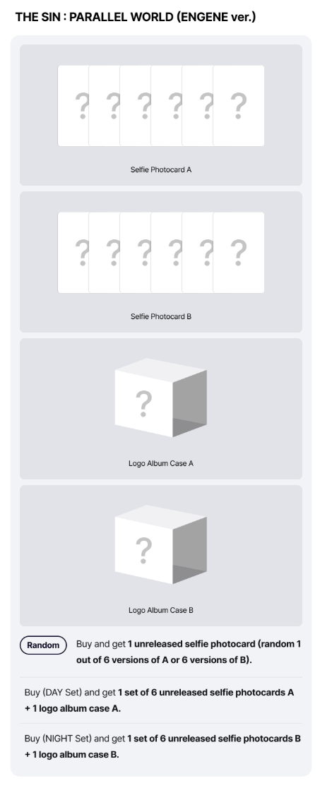 (Supplier/Weverse POB) ENHYPEN - THE SIN : PARALLEL WORLD (Engene ver)