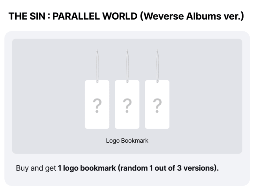 (Supplier/Weverse POB) ENHYPEN - THE SIN : PARALLEL WORLD (Weverse Albums ver)