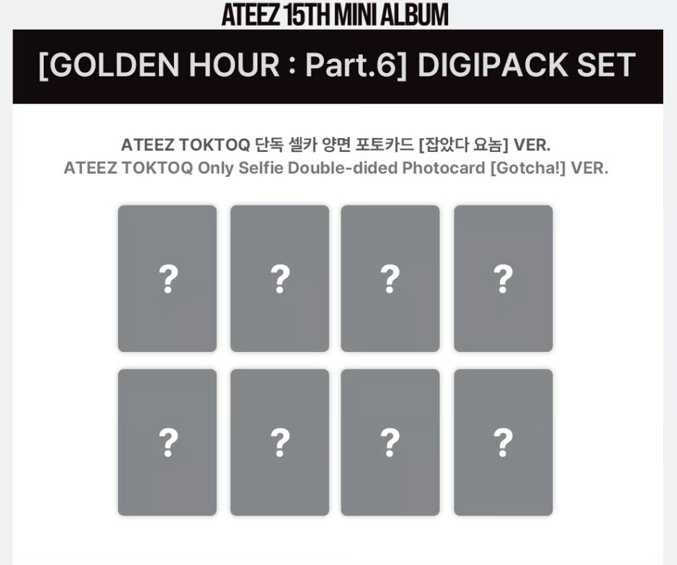 (Supplier/Applemusic/Toktoq) ATEEZ - Golden Hour Pt. 6 [15th Mini Album] (Digipack ver)