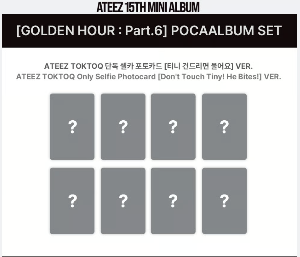 (Supplier/Toktoq) ATEEZ - Golden Hour Pt. 6 [15th Mini Album] (Poca Album ver)