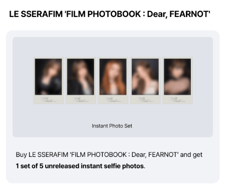 (Supplier/Weverse) LE SSERAFIM - Film Photobook: Dear, FEARNOT