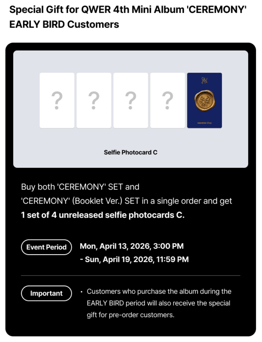 (Supplier/Weverse) QWER - Ceremony [4th Mini Album] (Booklet ver)