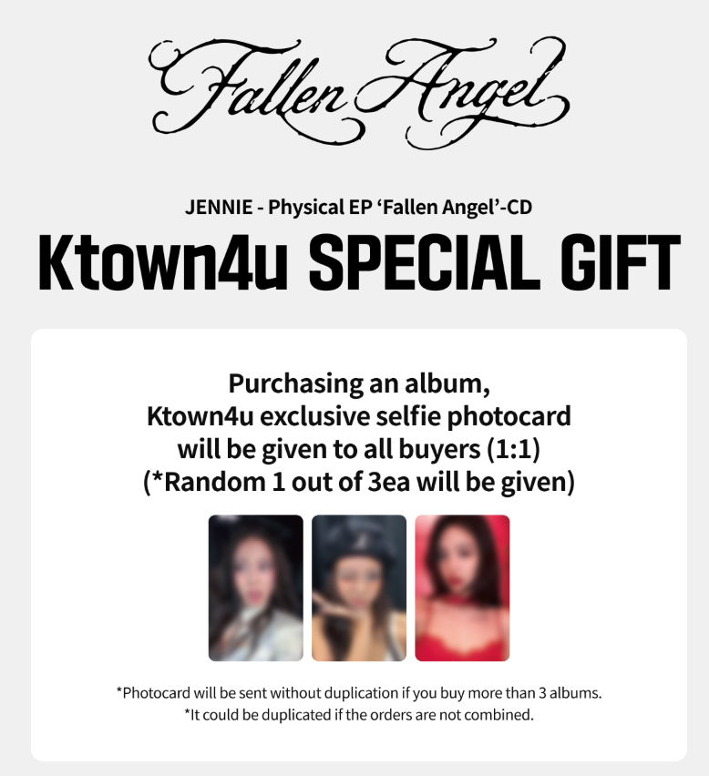 (Supplier/Ktown4u POB) JENNIE - FALLEN ANGELS