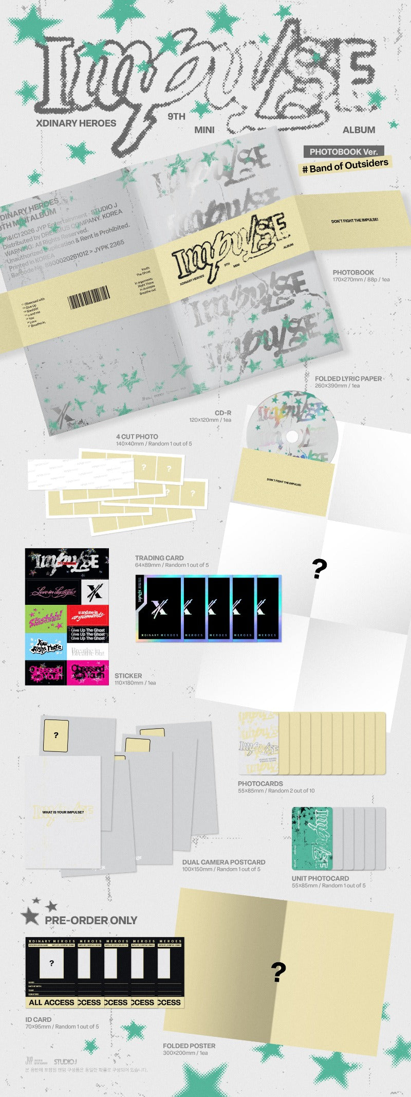 (Supplier/Applemusic ver) Xdinary Heroes - Impulse [9th Mini Album] (Photobook ver)