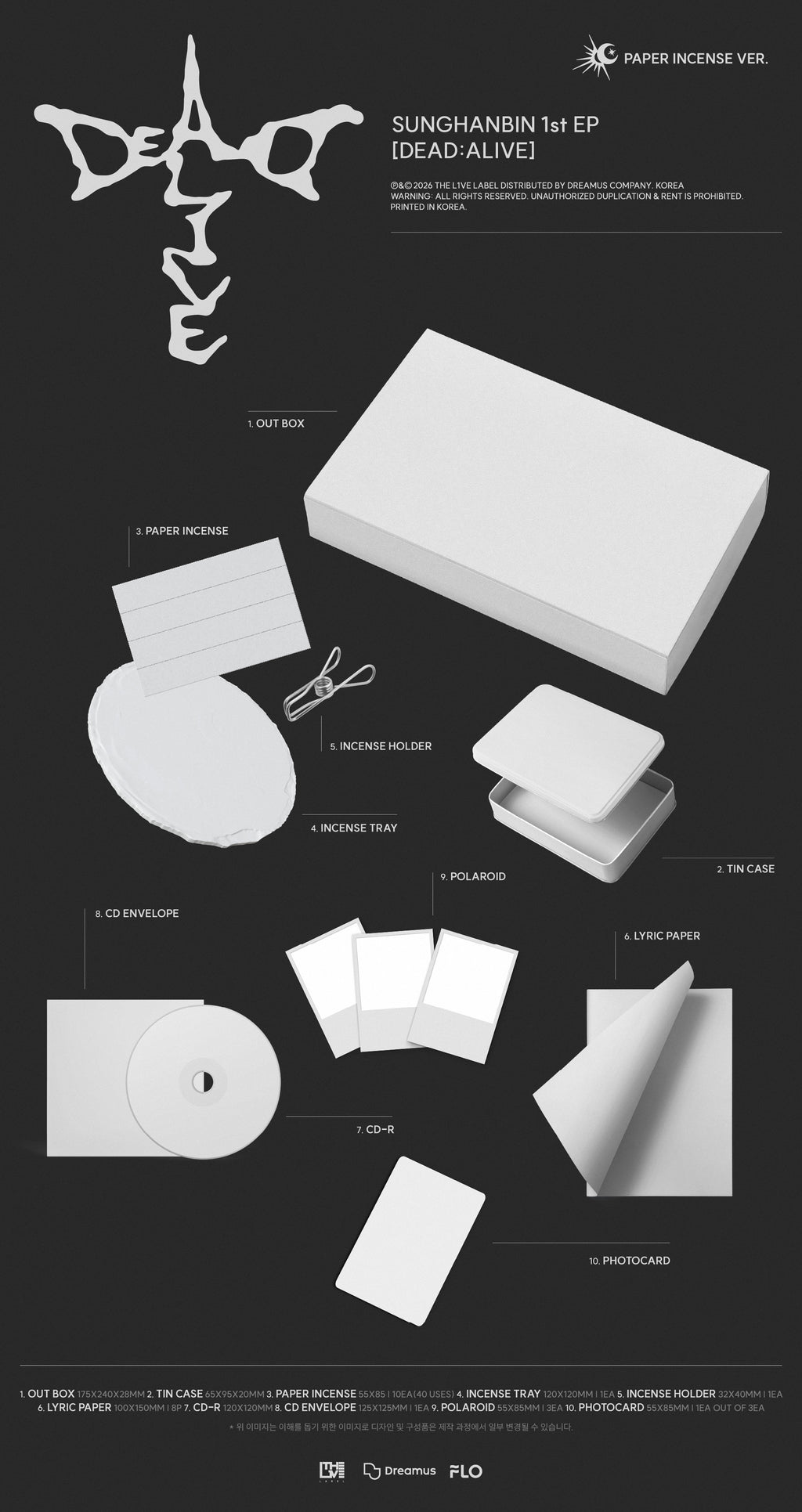 SUNG HANBIN - DEAD:ALIVE [1st Mini Album] (Paper Incense ver) (Limited Edition)