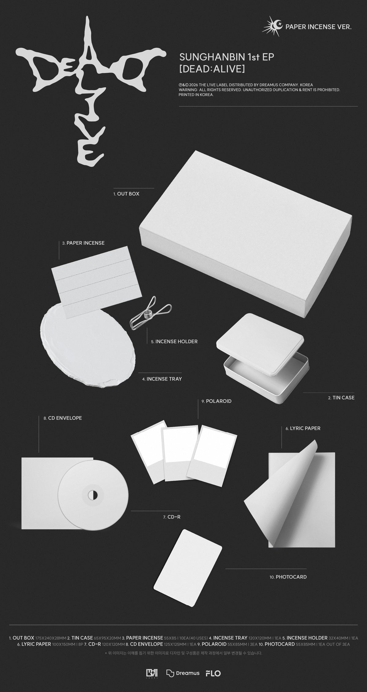 SUNG HANBIN - DEAD:ALIVE [1st Mini Album] (Paper Incense ver) (Limited Edition)