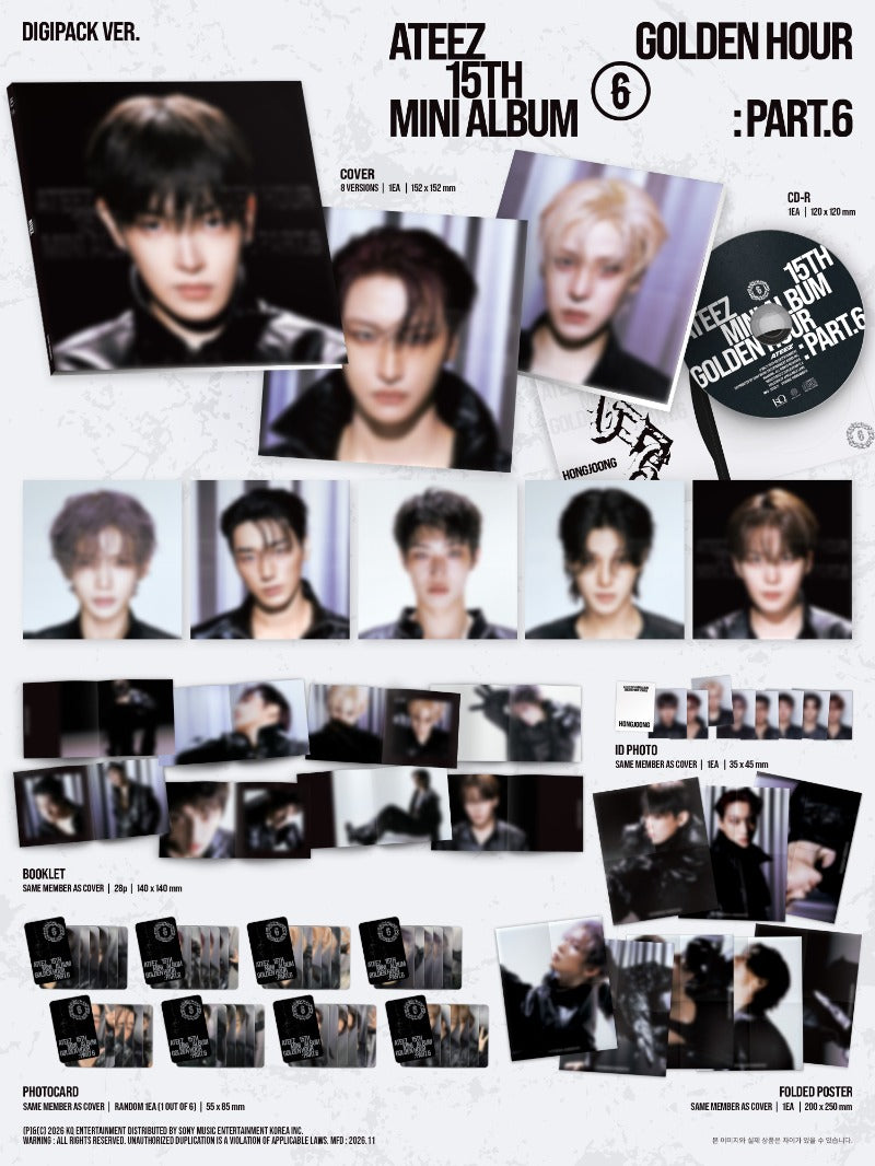 (Supplier/Applemusic/Toktoq) ATEEZ - Golden Hour Pt. 6 [15th Mini Album] (Digipack ver)
