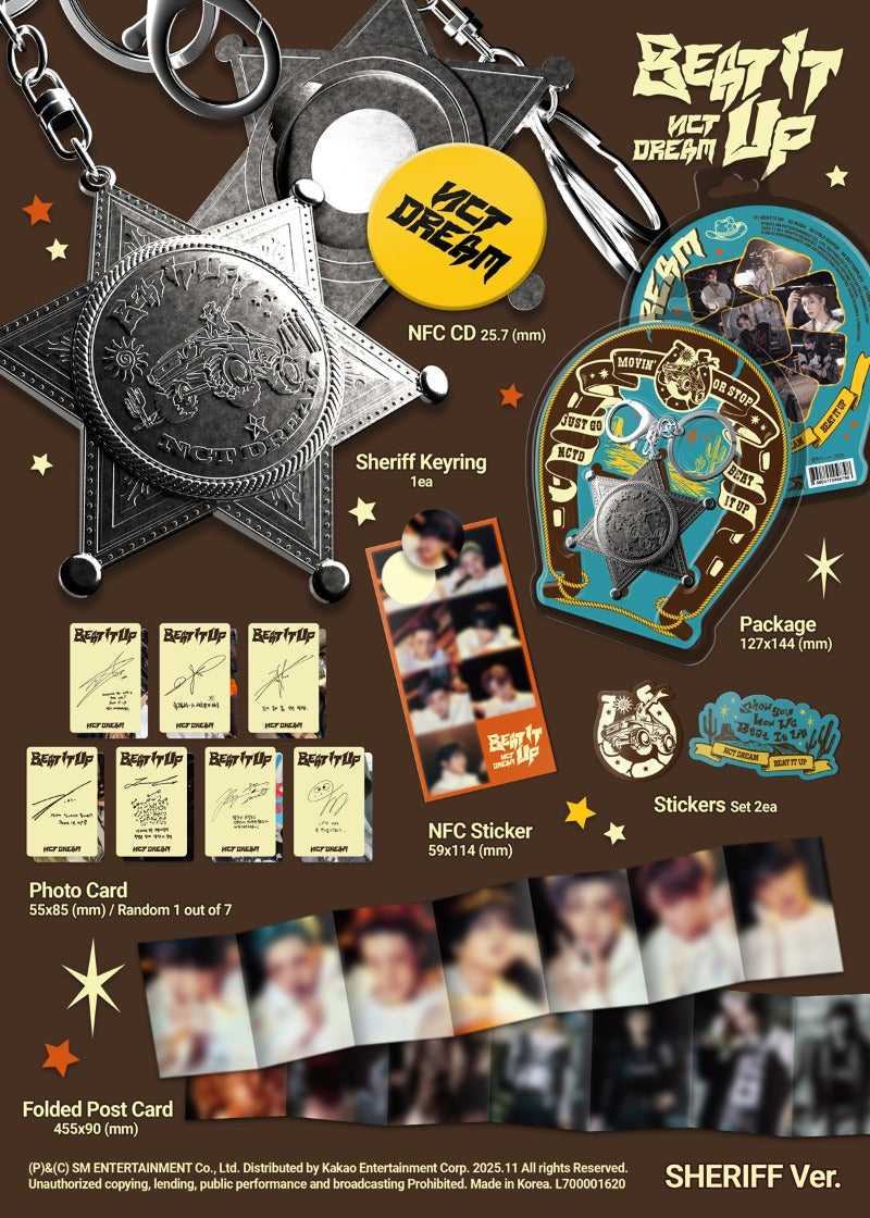 NCT DREAM - Beat It Up [6th Mini Album] (Sheriff Keyring)