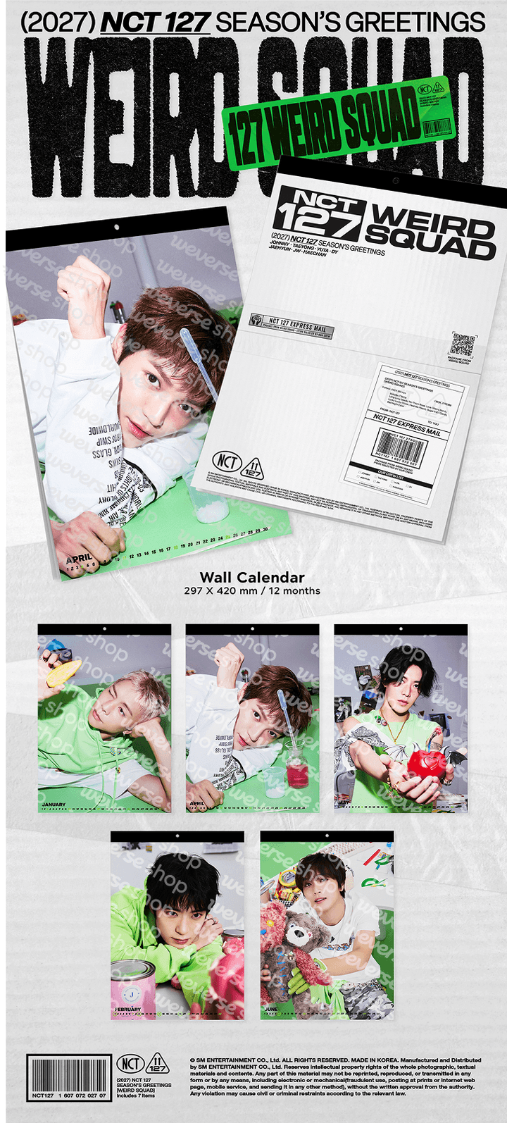 (Supplier/Weverse POB) NCT 127 - 2027 Season's Greetings (Kit/Wall Calendar)