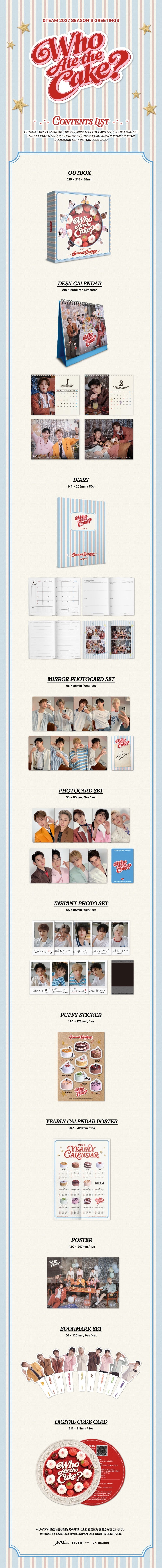 (Supplier/Weverse POB) &TEAM - 2027 Season's Greetings 'Who Ate The Cake?'