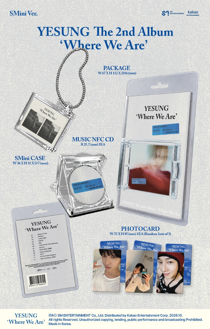 (Supplier/Applemusic POB) YESUNG - Where We Are [2nd Album] (SMini ver)