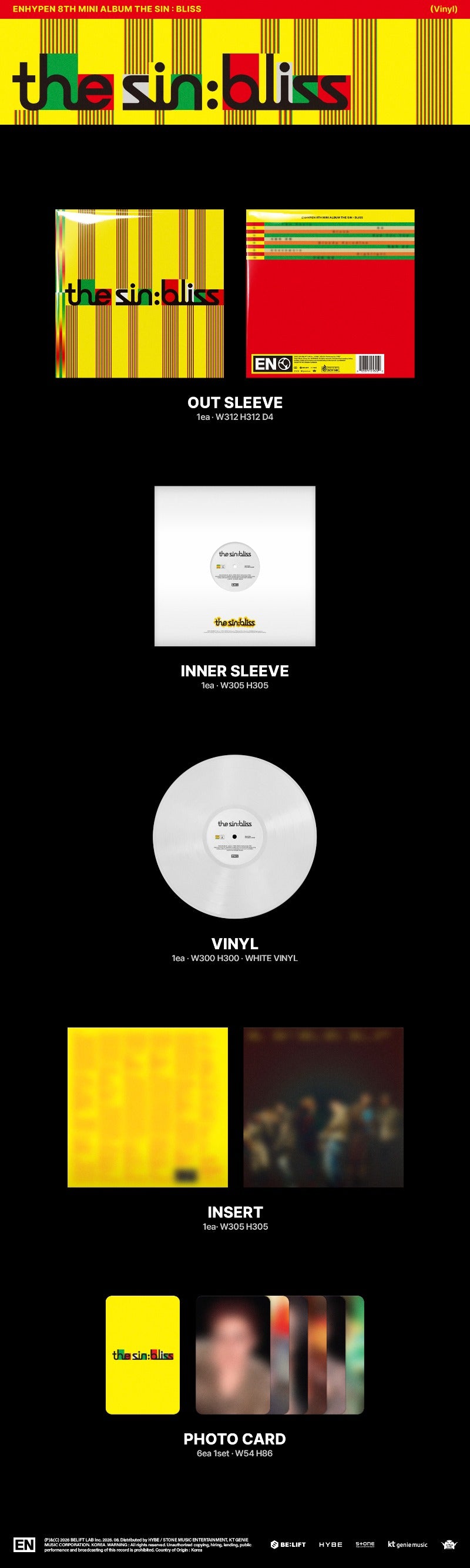 ENHYPEN - The Sin Bliss [8th Mini Album] (LP Vinyl ver)