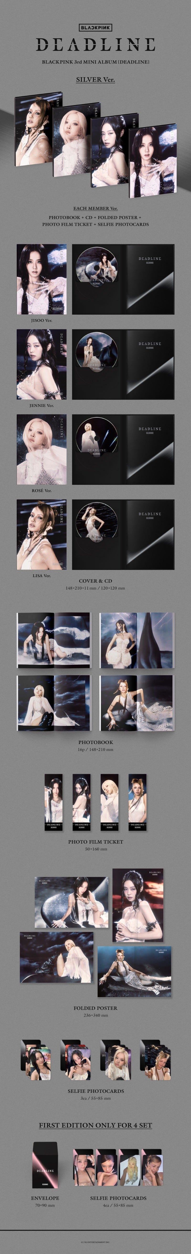 (Supplier/Applemusic/Weverse) BLACKPINK - DEADLINE [3rd Mini Album] (Silver ver)