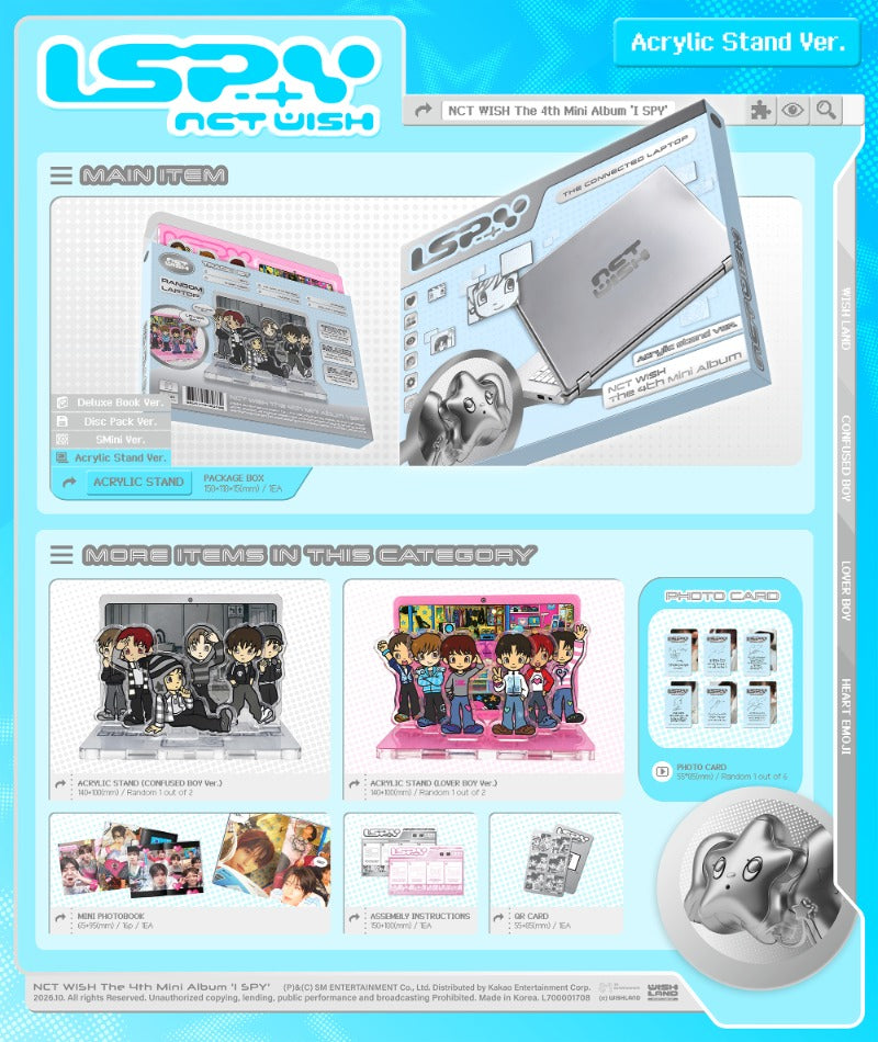 NCT WISH - I SPY [4th Mini Album] (Acrylic Stand ver)