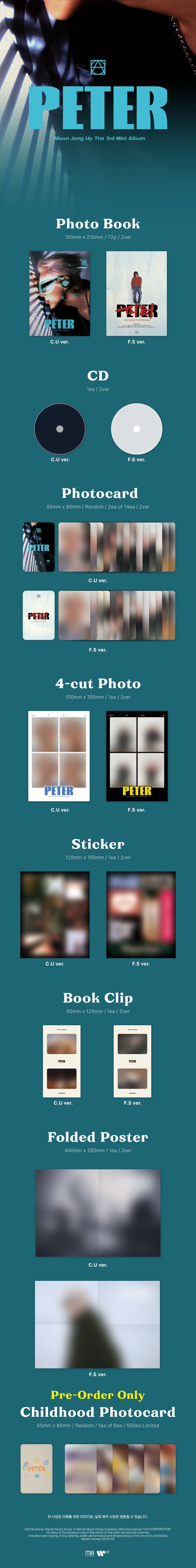 MOON JONG UP - PETER [3rd Mini Album] (Photobook ver)