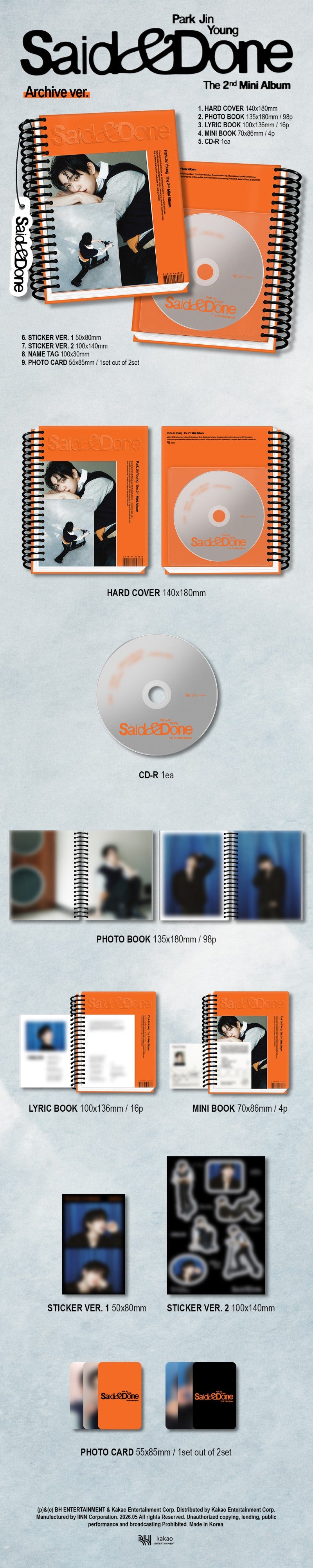 (Supplier/Applemusic) GOT7 PARK JINYOUNG - Said & Done [2nd Mini Album] (Archive ver)